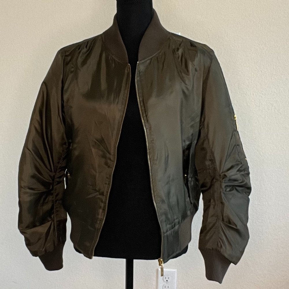 PrettyLittleThing Women's Bomber Jacket in Army Green (Rich Olive Green) - Small